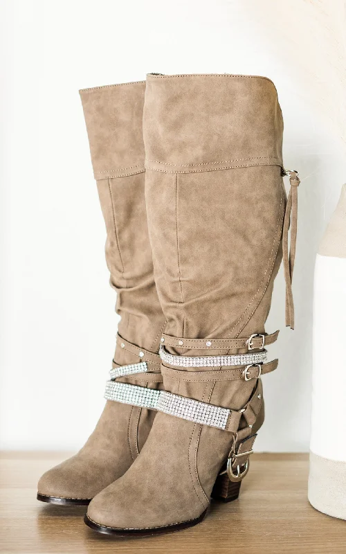 Boots with cushion twist-Stacey Boots in Taupe