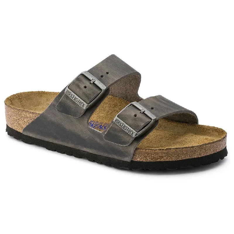 how to personalize sandals-Birkenstock Arizona NU Oiled SFB Iron R 552801