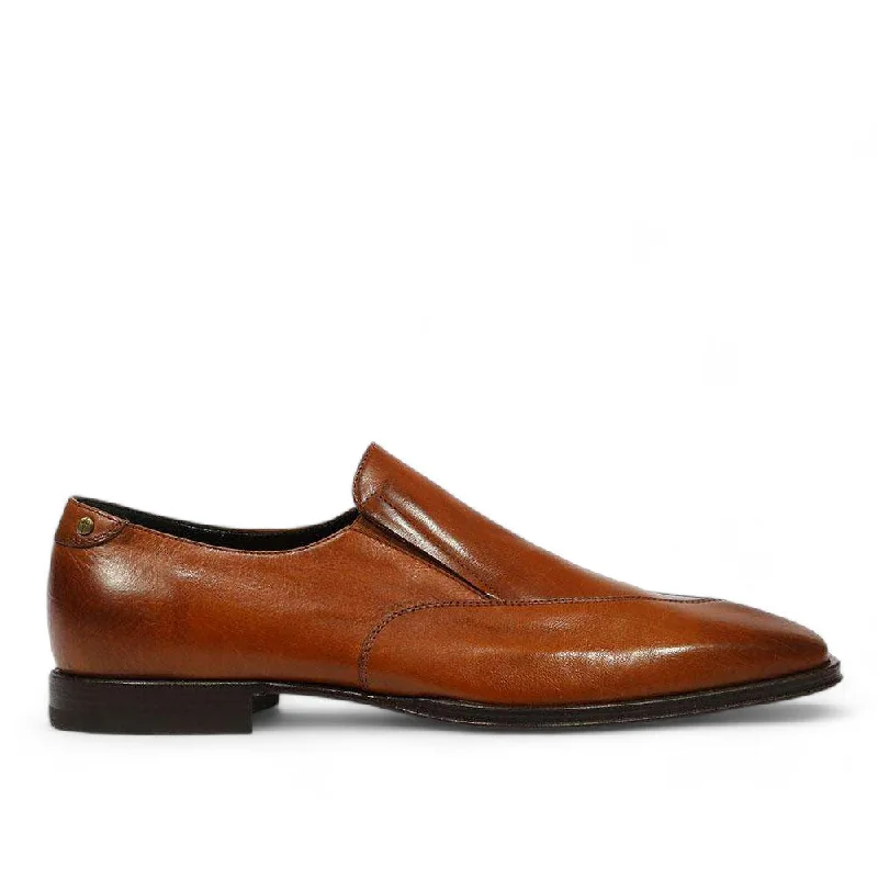 Loafers for workplace chic-Cesare Paciotti Luxury Italian Men's Shine Cuoio Brown Loafers (CPM5335)