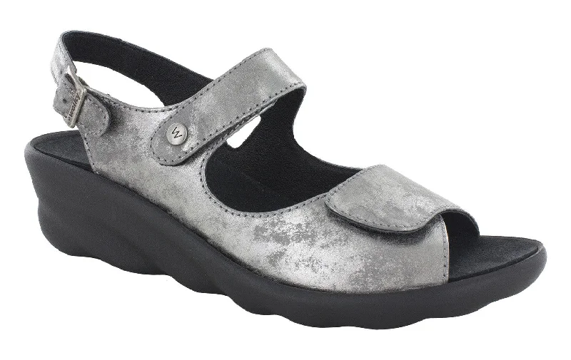 sandals with artistic soles-Wolky Scala Amalia Nubuck Light Grey