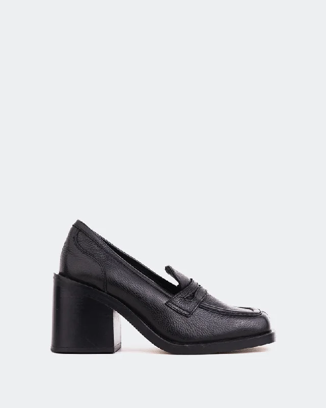 Loafers with bold soles-Handel Black Leather