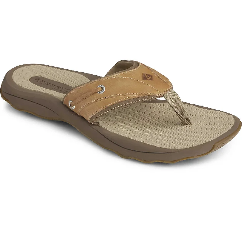 sandals with wedge heels-Sperry Outer Banks (Thong) Flip Flop Tan