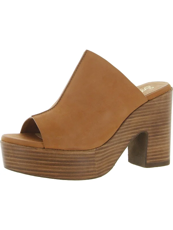 trendy peep-toe high heels-Invigorated Womens Leather Peep Toe Heels