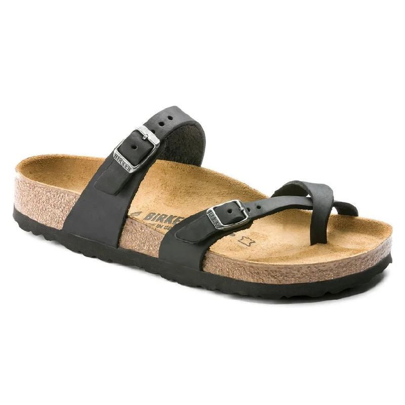 trendy sandals for pros-Mayari Oiled Leather Black