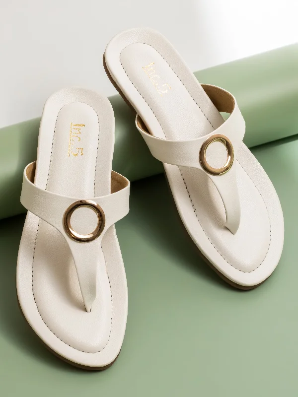 flats near grocery stores-Women White Solid Open Toe Flats