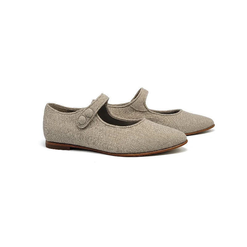 Mary Jane shoe for stylish upperLMDI Sparkle Linen Pointed Mary Jane 137018A