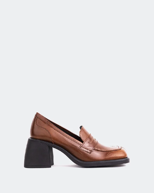 Loafers with airy soles-Station Chestnut Leather