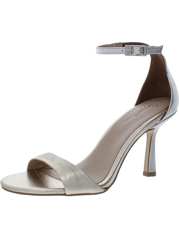 work-ready high heels-Violette Womens Leather Ankle Strap Heels