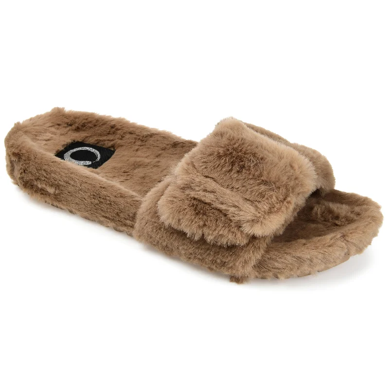 monkey funny slippers-Journee Collection Women's Faux Fur Shadow Slipper