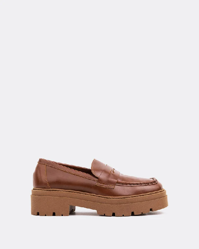 Loafers for night soles-Basilica Chestnut Leather