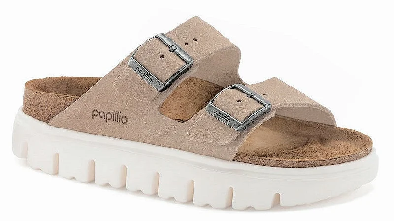 luxury sandals for rent-Papillio Arizona Chunky Suede Warm Sand