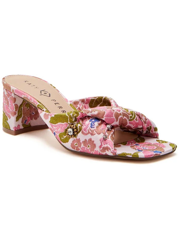 pearl satin high heels-The Tooliped Womens Floral Embellished Heels