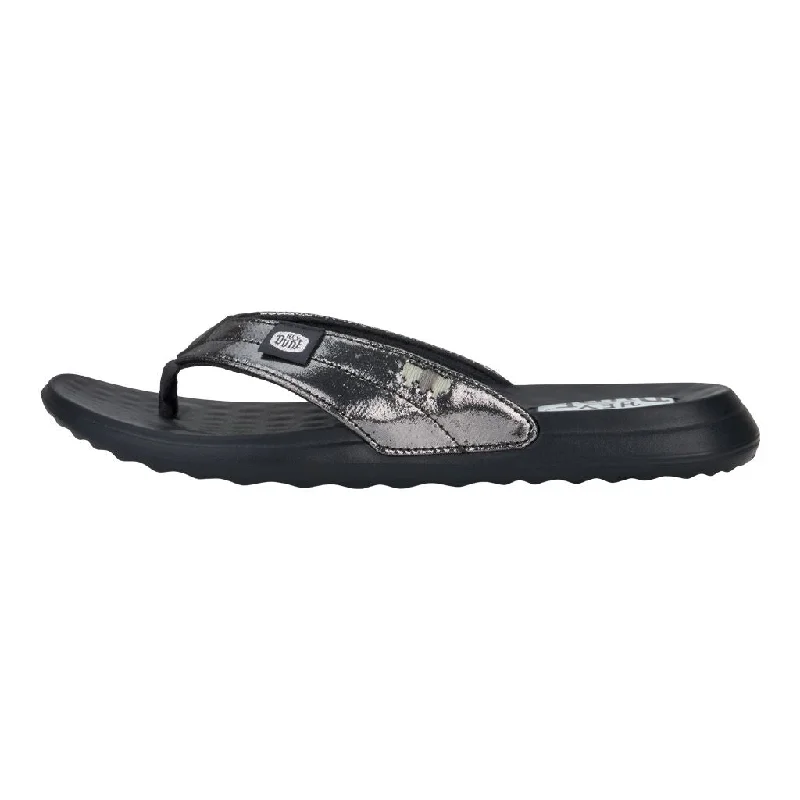 trendy sandals for artists-Christi Flip Classic - Black Shimmer