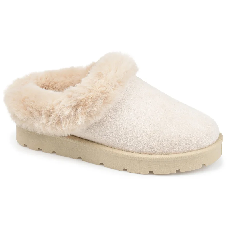 moose festive slippers-Journee Collection Women's Faux Fur Trim Whisp Slipper