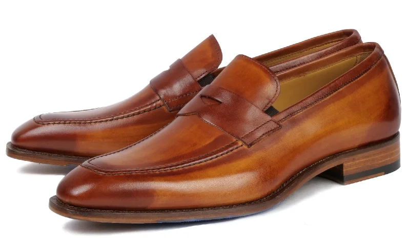 Loafers with decorative stitching-Hampton Penny Loafer Chestnut