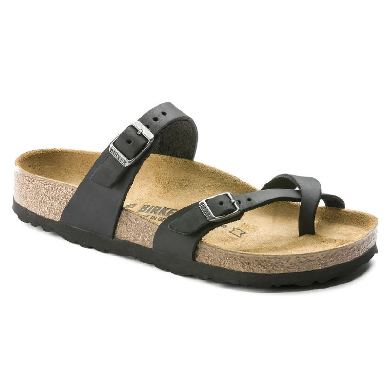 affordable sandals for teens-Birkenstock Mayari NU Oiled Black R 171481