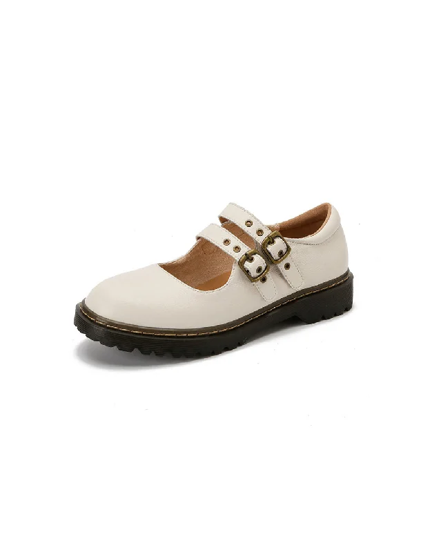 Mary Jane shoe for chic designFront Double Buckle Vintage Mary Jane Shoes