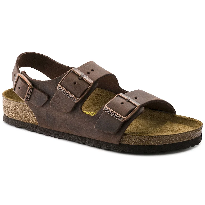 sandals with modern soles-Birkenstock Milano NU Oiled Habana R 34871