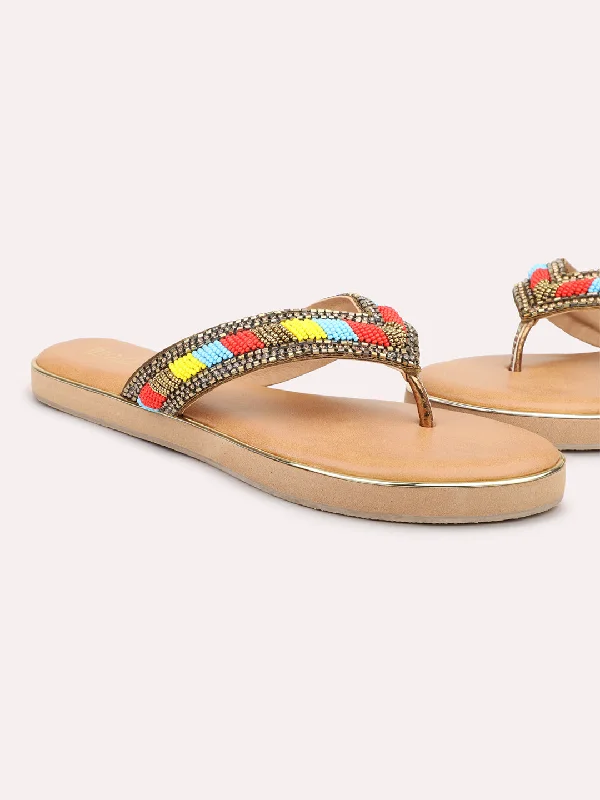 flats for nature enthusiasts-Women Antique Ethnic One Toe Flats