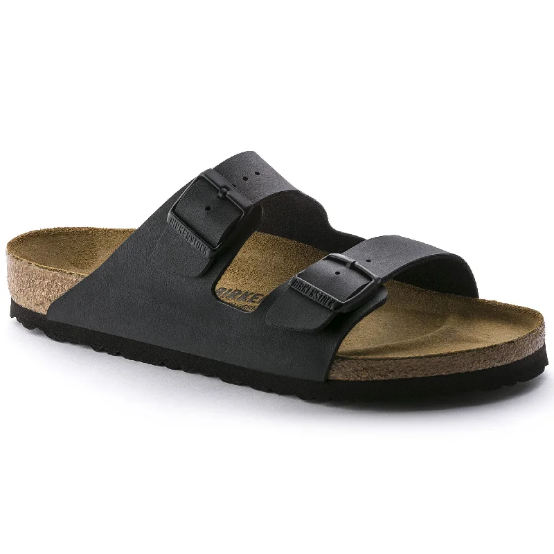 sandals near busy streets-Birkenstock Arizona BF Black R 51791