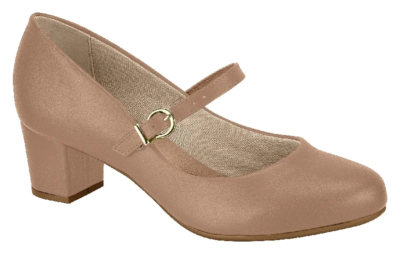 Mary Jane shoe for light comfortBeira Rio Ref 4777.375 Women Fashion Mid Heel Mary Jane in Nude