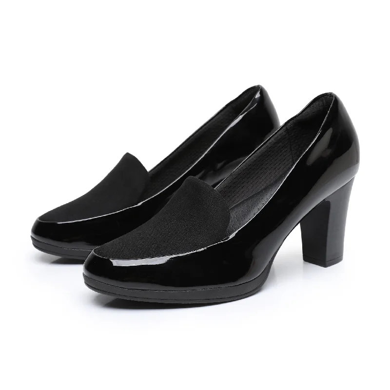 bold black high heels-Dazzling Heel Elegance - Black (130.189)