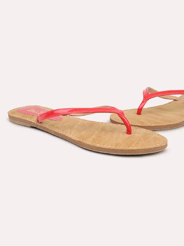 flats renovation ideas-Women Red Open Toe Flats