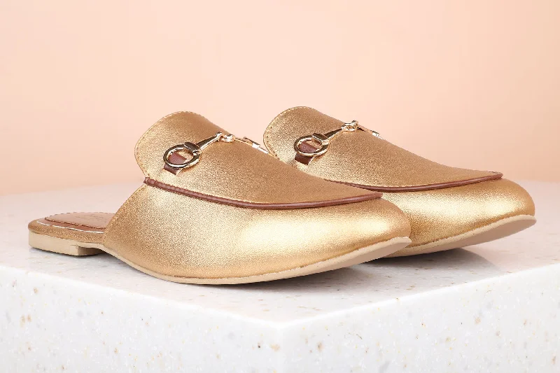 affordable flats for expats-Women Antique Embellished Mules with Buckles Flats