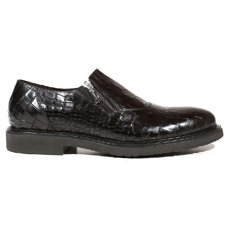 Loafers for backyard gatherings-Cesare Paciotti Luxury Italian Men's Designer Shoes Cocco Lux Rete Black Loafers (CPM5000)