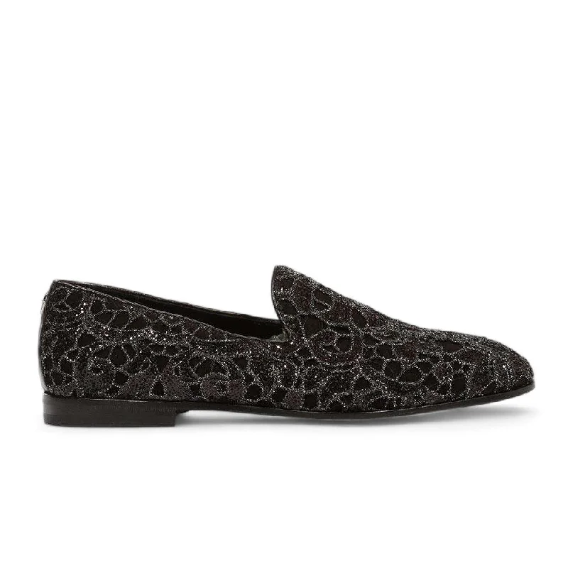 Loafers with featherlight soles-Cesare Paciotti Luxury Italian Men's Vit Cam Pizzo Black Loafers (CPM5357)