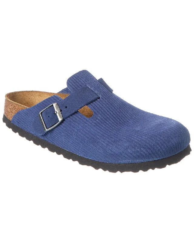 plush foam slippers-Birkenstock Boston BS Narrow Suede Clog