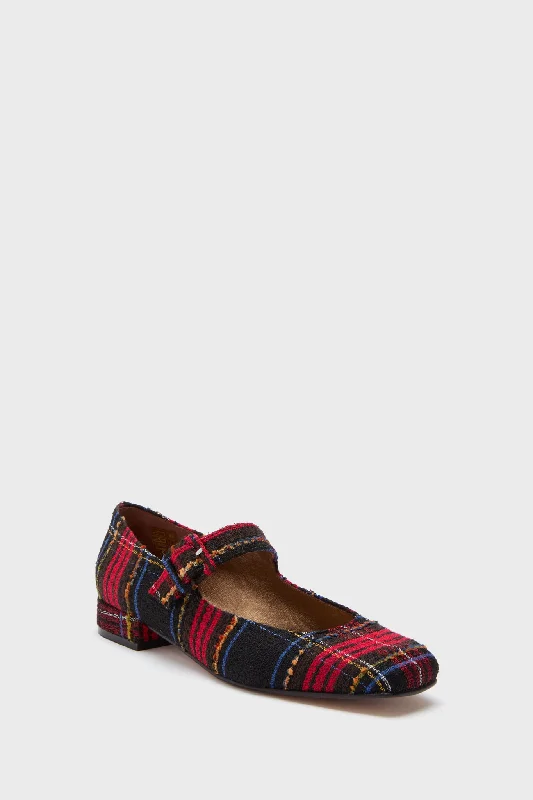 Mary Jane shoe in siennaBlack and Red Low Mary Jane Tartan Shoes