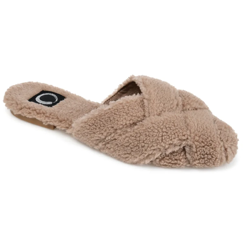 warm men’s slippers-Journee Collection Women's Faux Fur Sereena Slipper