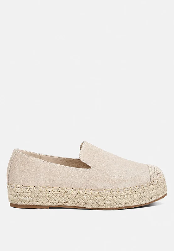 chunky nude high heels-ellerie suede flatform heel espadrilles