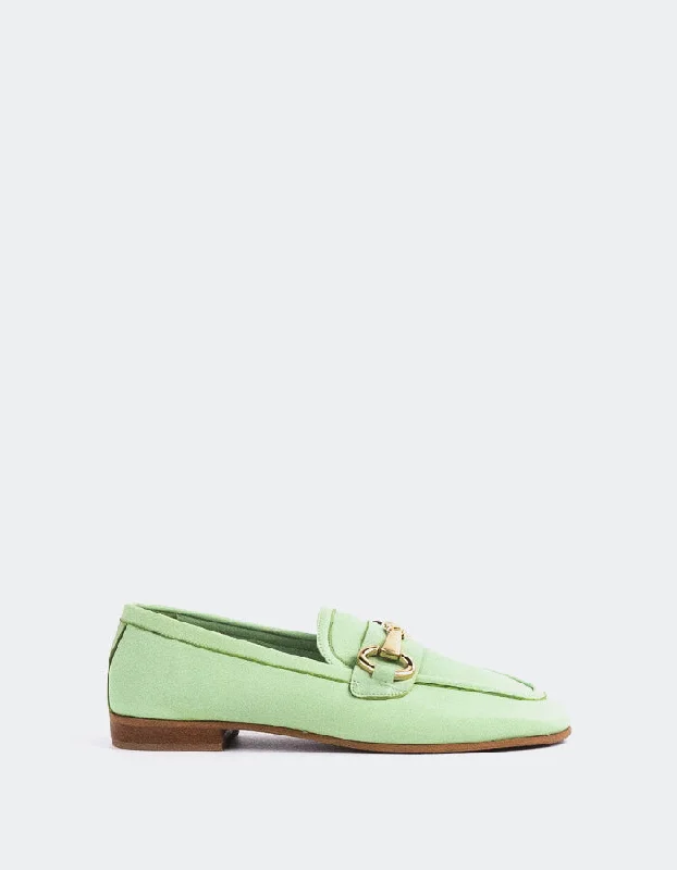 Loafers for quick hues-Fayette Green Leather