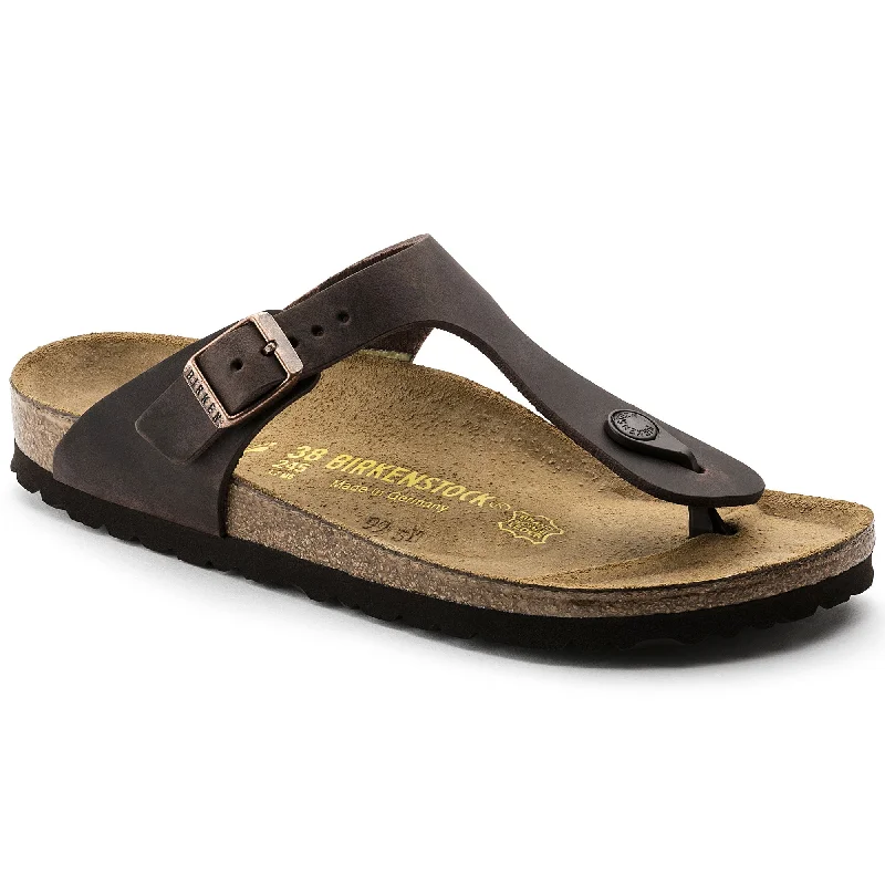 luxury sandals with flair-Birkenstock Gizeh NU Oiled Habana Narrow 743833