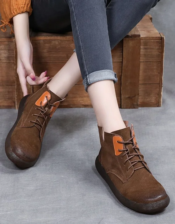 Boots with sturdy float-Suede Spring Autumn Comfortable Short Boots