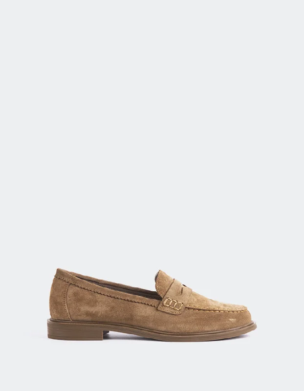 Loafers for fall hues-Safiya Tan Suede