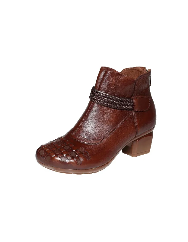 Boots with cushioned insole-Square Head Waterproof Platform Chunky Boots