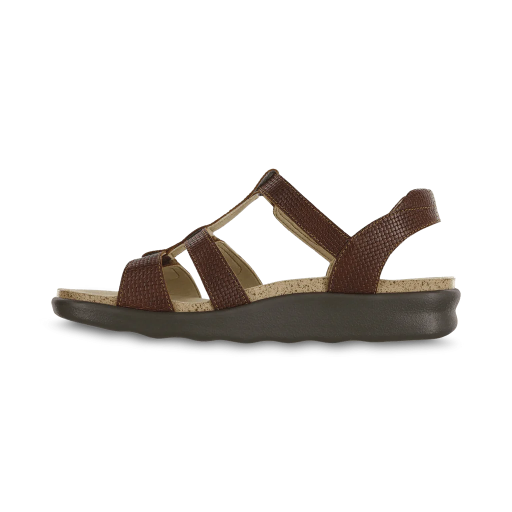 minimalist sandals styles-SAS SORRENTO WOVEN BRANDY