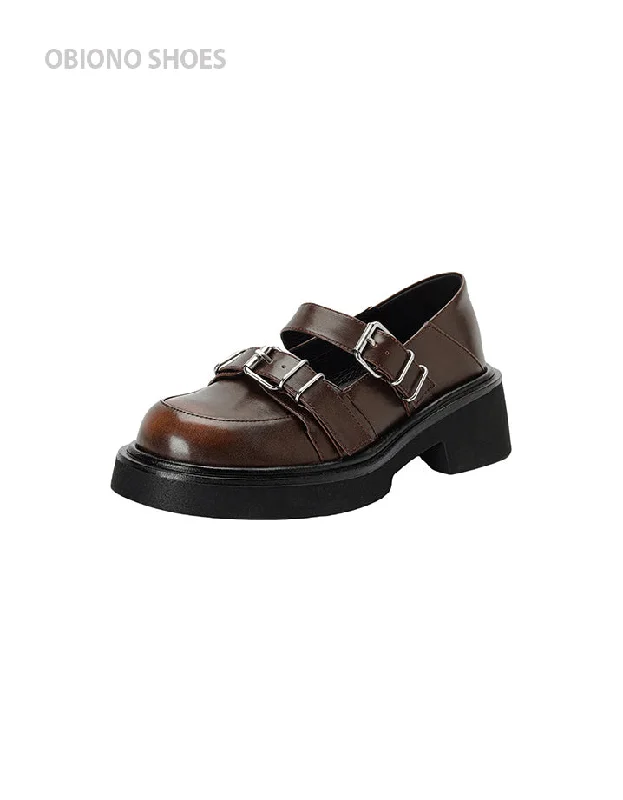 Mary Jane shoe with firm styleSpring Summer Double-buckles Mary Jane Shoes