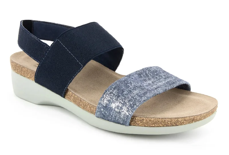 sandals for city travelers-Munro Pisces Blue/Silver Metallic