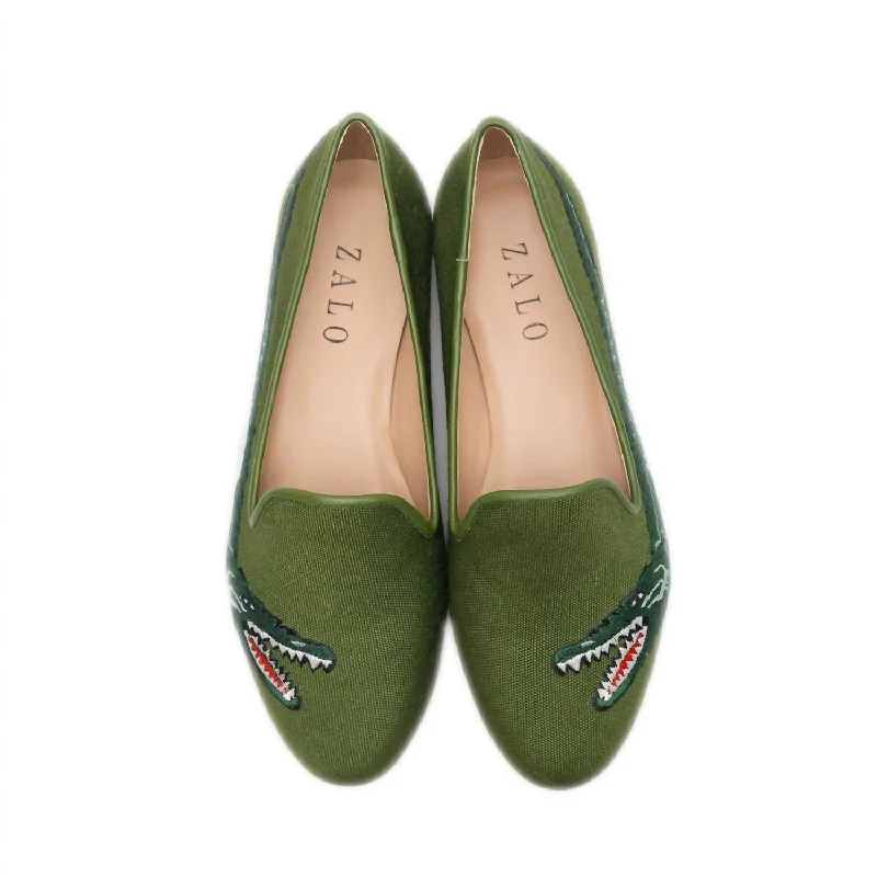 wooden floor slippers-Women's Caiman Slipper In Olive