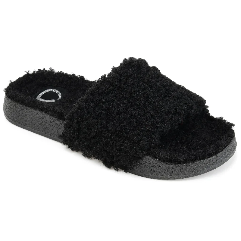 bamboo pure slippers-Journee Collection Women's Faux Fur Haimi Slipper