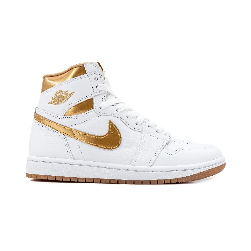 Athletic shoes with soft sole -Nike Air Jordan 1 Retro HI OG White/Metallic Gold  FD2596-107 Women's