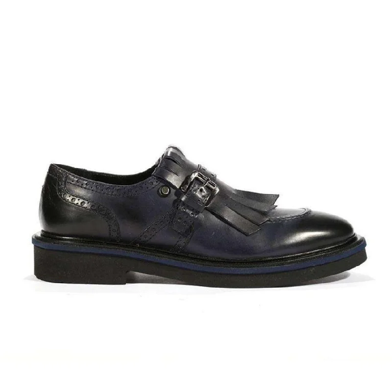 Loafers for twilight walks-Cesare Paciotti Luxury Italian Men's Buckhold Loafers Foam Age Midnight 308 Madison Designer Shoes (CPM5413)