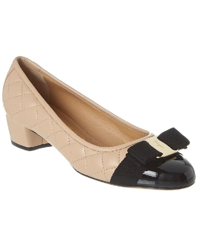 padded support slippers-Ferragamo Vara Quilted Leather Pump