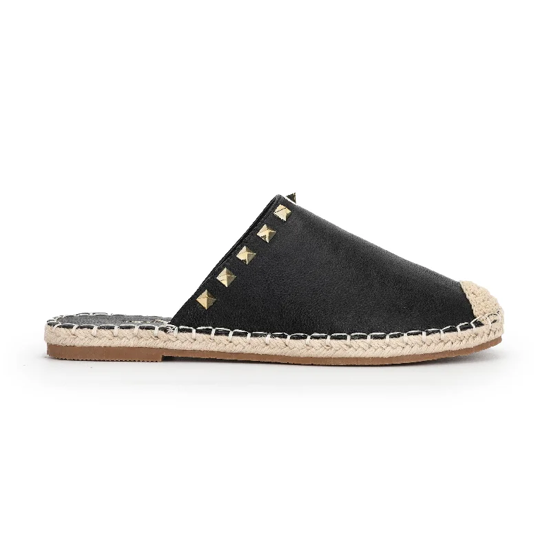 foam lush slippers-Paloma Stud Mule in Black