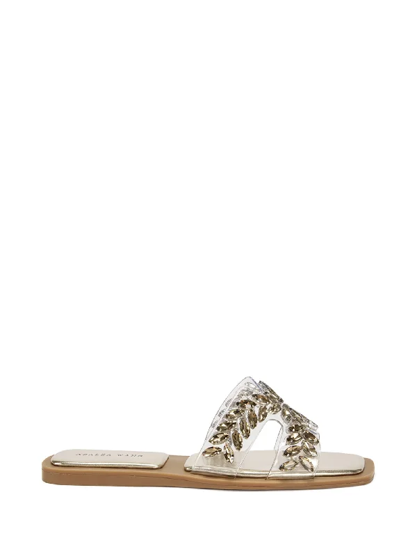 sandals for small feet-FALKEN-GOLD FLAT SANDAL