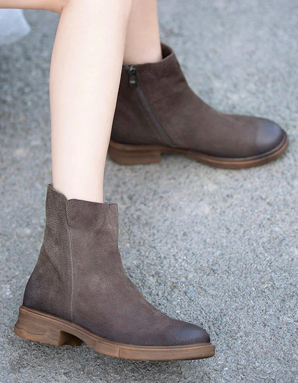 Boots with stylish design-Chelsea Boots For Women Low Heels